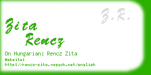 zita rencz business card